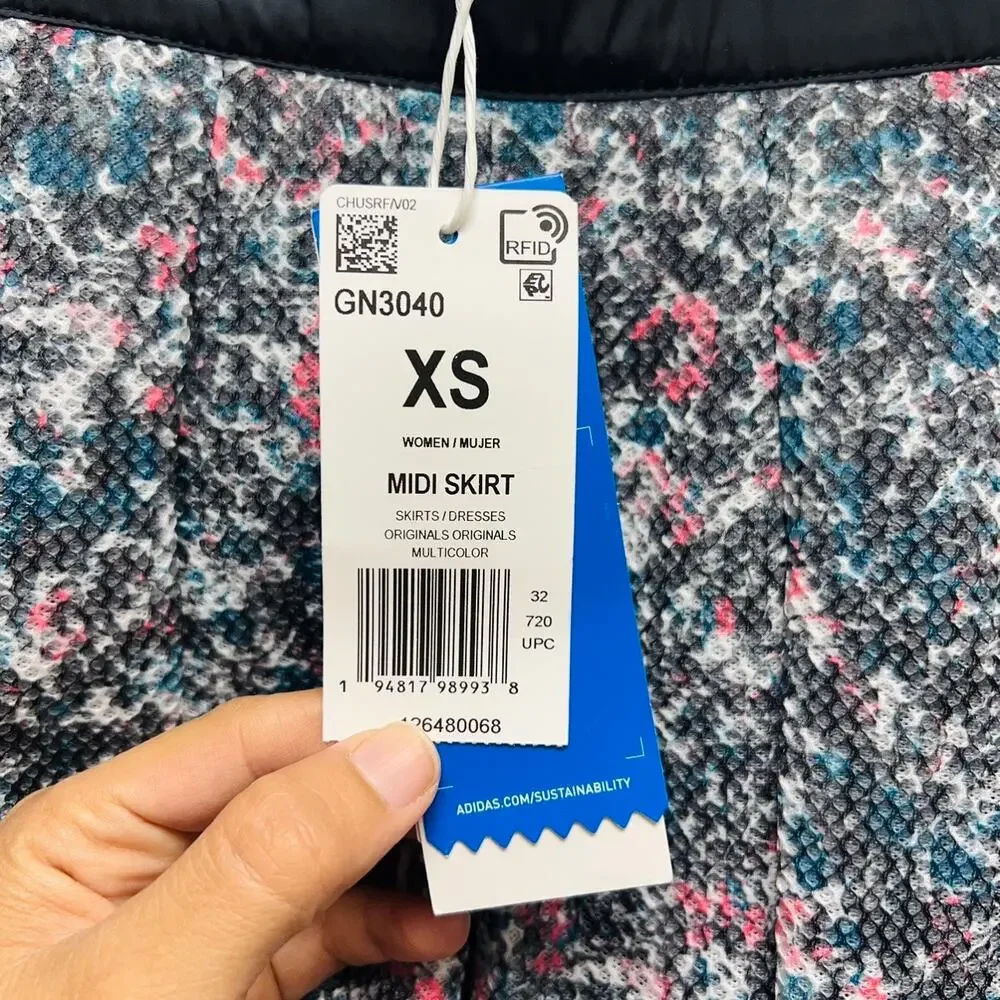 Adidas Mini Multicolor‎ 3 Strips Skirt GN3040 Size XS NWT